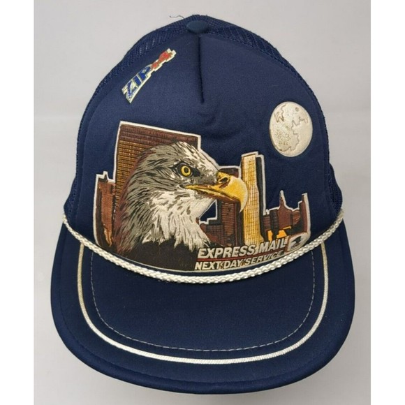 USPS Express Mail Next Day Service Snapback Trucker‎ Post Office US Hat Vintage - Picture 1 of 8